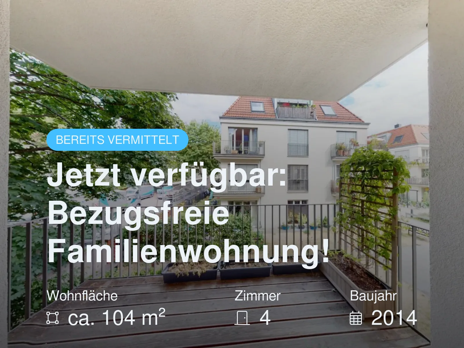 Nicht mehr verfügbar: Jetzt verfügbar: Bezugsfreie Familienwohnung!